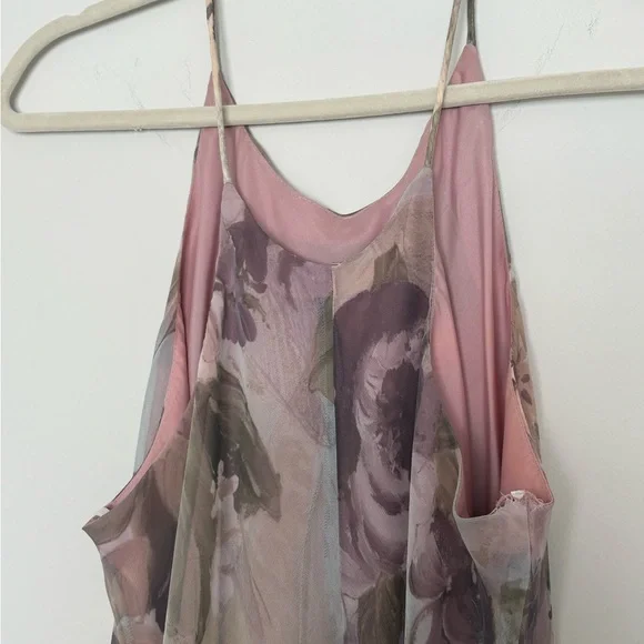 Vintage 90s romantic floral maxi slip dress 6 whimsigoth boho fairy chiffon y2k - Picture 5 of 10
